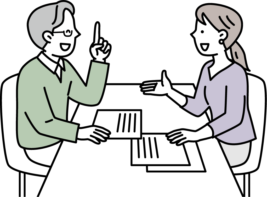 カウンセラーに相談する女性
